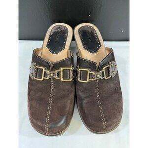 Bass Gabby Womens Brown Leather Mule Shoes Size 8M SKU 6802